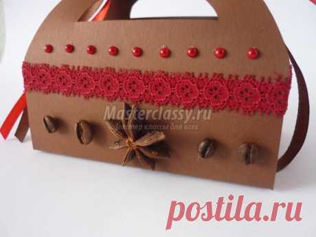 Подарочный пакет из картона к Новому году. Мастер-класс с пошаговыми фото