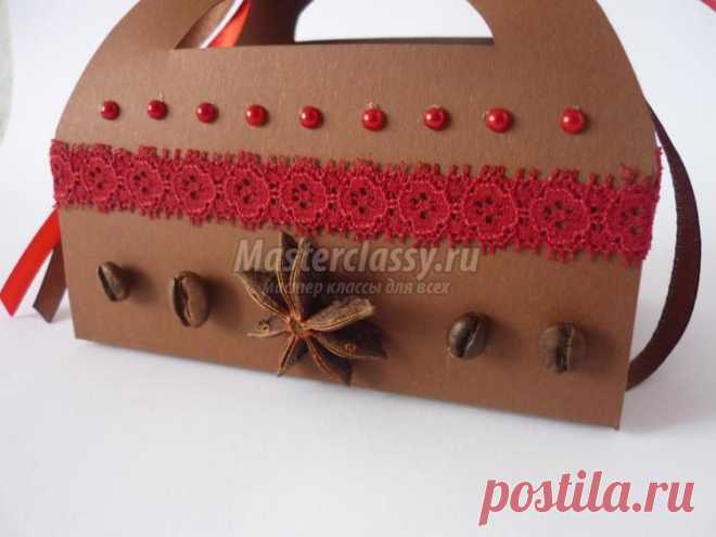 Подарочный пакет из картона к Новому году. Мастер-класс с пошаговыми фото