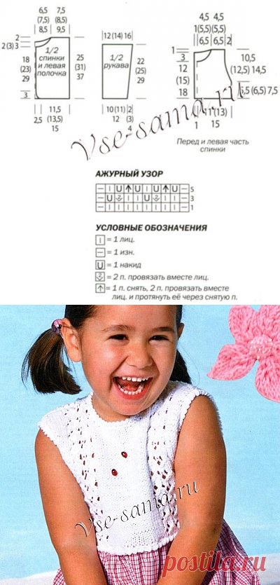 Белый жакет и платье с вязаной кокеткой - Детские жакеты, кофточки, болеро спицами