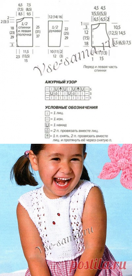 Белый жакет и платье с вязаной кокеткой - Детские жакеты, кофточки, болеро спицами