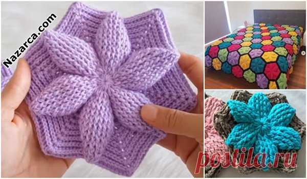 ALTIGEN YAPRAK MOTİFİ: TIĞ İŞİ BATTANİYE VE YATAK ÖRTÜSÜ - Nazarca.com 3D Flower Hexagon Blanket Crochet-Tığ işi örgü Altıgen kabartma çiçekli motif yapılışı. Bebek battaniyeleri ve Yatak örtüleri için kullanılır. Resimlerde gördüğünüz gibi her motifin farklı renkte olan büyük bir Tığ örgüsü Çift kişilik Örme yatak örtüsü yapılmış. Çeyizlik motif birleştirmeli Yatak örtüsü için oldukça şık, her mevsim baza, tekli yatak, çiftli yatak üzerine kullanabilirsiniz. 3 […]