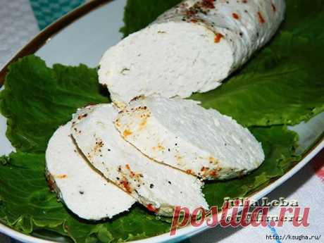 Нежная домашняя колбаса из куриного филе.