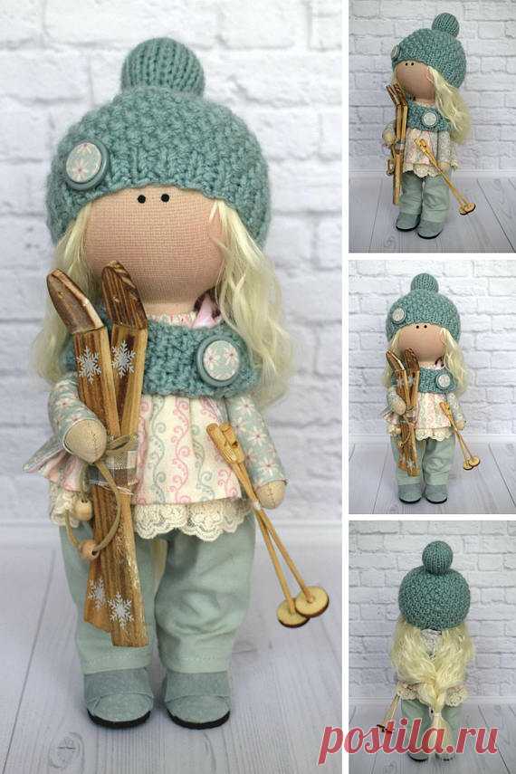 Ski Doll Fabric Doll Handmade Doll Nursery Doll Art Doll Baby