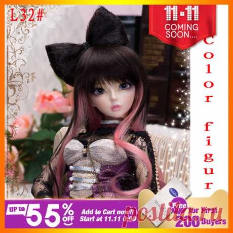 wig 7-8 Picture - More Detailed Picture about Oueneifs Бесплатная доставка парик 7 8 дюймов 1/4 высокой температуры парик Девушка Длинные многоцветный волос в Красота и здоровье с челкой Picture in Аксессуары для кукол from oueneifs Official Store | Aliexpress.com | Alibaba Group