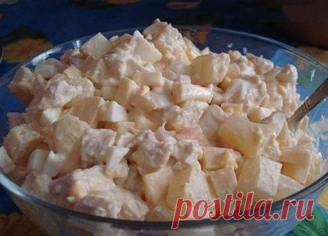 Салат с ананасами и курицей.
Вам потребуется:
Консервированные ананасы (1 банка)
Показать полностью…