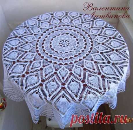 Скатерть крючком — работа Валентины Литвиновой