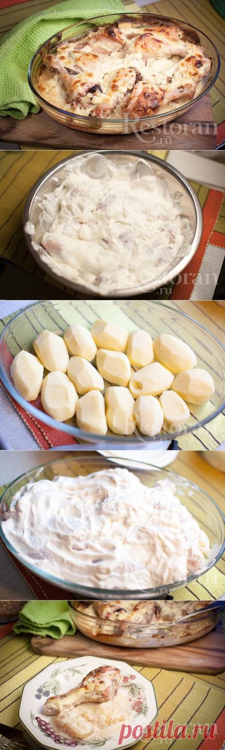 Рецепт: Куриные ножки с картошкой по-домашнему