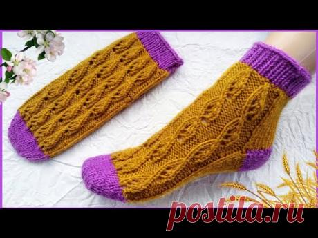 Носочки на двух спицах БЕЗ ШВА. ПОДРОБНЫЙ мастер класс.
