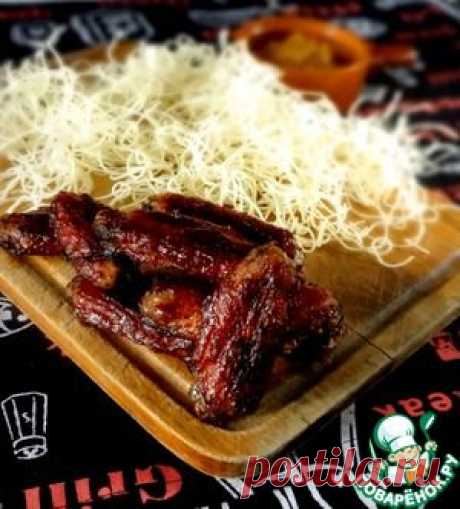 Хрустящая лапша с глазированными крылышками - кулинарный рецепт