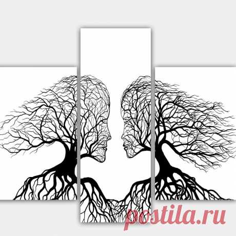 Он и она в любви Триптих холст, акрил по Жоржета Blanaru Он и она в любви Триптих холст, акрил картина Жоржета Blanaru