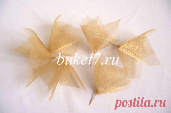 Как сделать фунтики из органзы - Buket7.ru