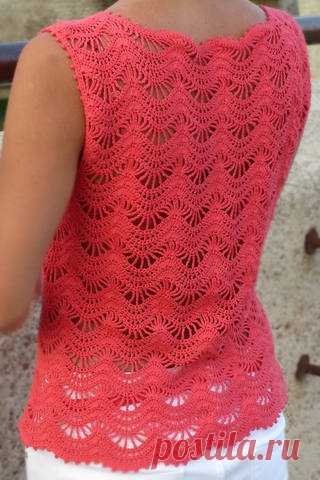 Топ узором зигзаг схема. Летний топ узором 'зигзаг'