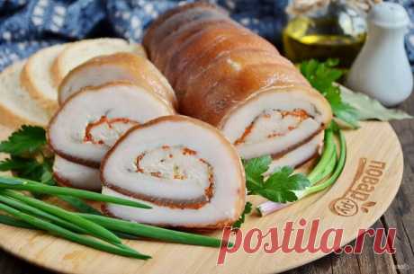 Рулет из сала со шкуркой - пошаговый рецепт с фото на Повар.ру