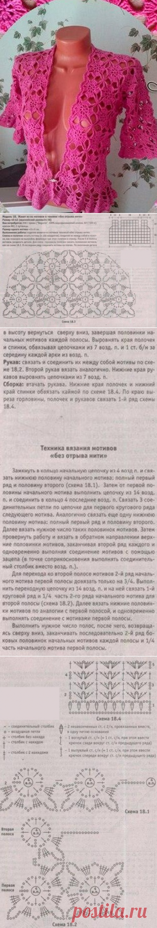 Вязание жакета из мотивов