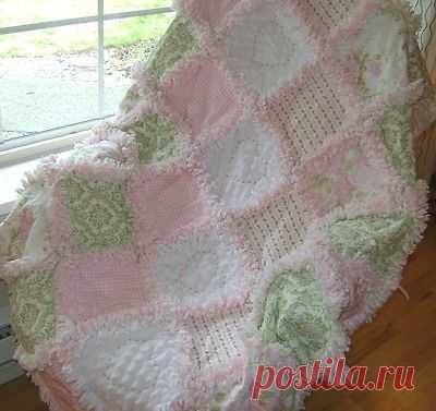 Необычные покрывала из лоскутов с декором синель — Делаем руками