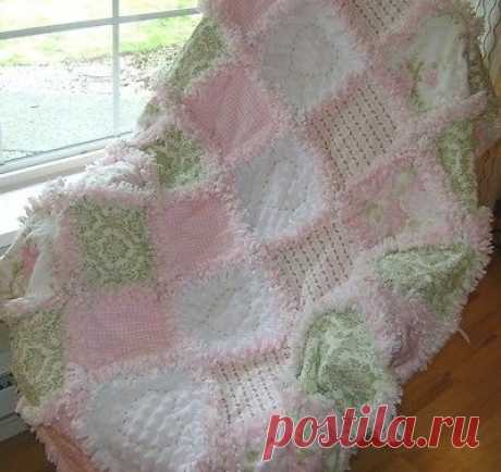 Необычные покрывала из лоскутов с декором синель — Делаем руками