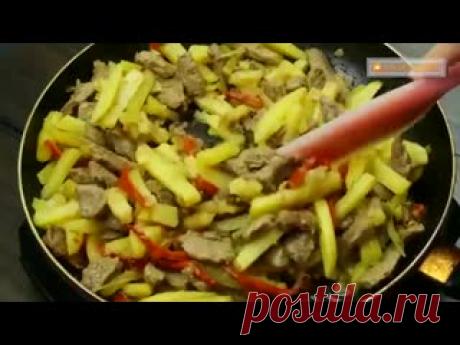Очень вкусное ОВОЩНОЕ СОТЕ с МЯСОМ на сковороде! ИНГРЕДИЕНТЫговядина 500 г.растительное масло 3-4 ст.л.сливочное масло 60 г.лук 1 шт.чеснок 3 зубчикаболгарский перец 2 шт.соль 1 ч.л.острая паприка 1 ч.л.картофель 500 г.петрушка 15 г.