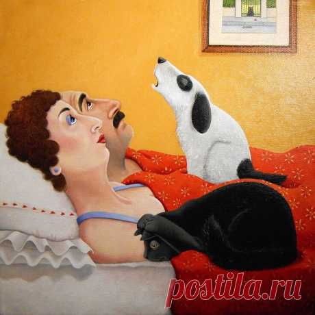 О чем думают женщины, засыпая.

Боже, завтра опять на работу,
Надо было юбку зашить.
Ладно, лучше джинсы надену,
Ещё мяса нужно купить.

Не успела вымыть люстру,
Теперь пыль заметна на ней.
И зачем я её купила?
И пусть грязная. Хрен уже с ней.

А ещё собрание в школе,
Как бы завтра так не сходить?
Как бы так заболеть немножко
( в это время мяса купить).

Благоверный шевелится рядом,
Ну сейчас полезет опять.
Как бы вежливо и тактично
В этот раз ему отказать?

Да... я ж боле...