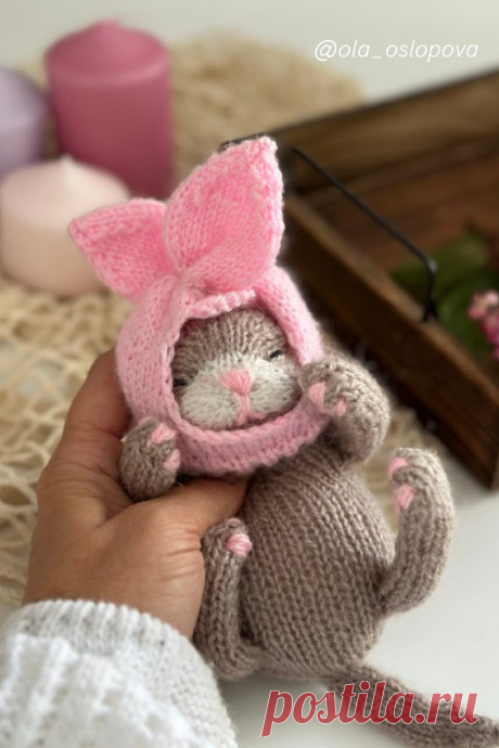 котята спицами с описанием вязания,игрушки спицами автор оля ослопова