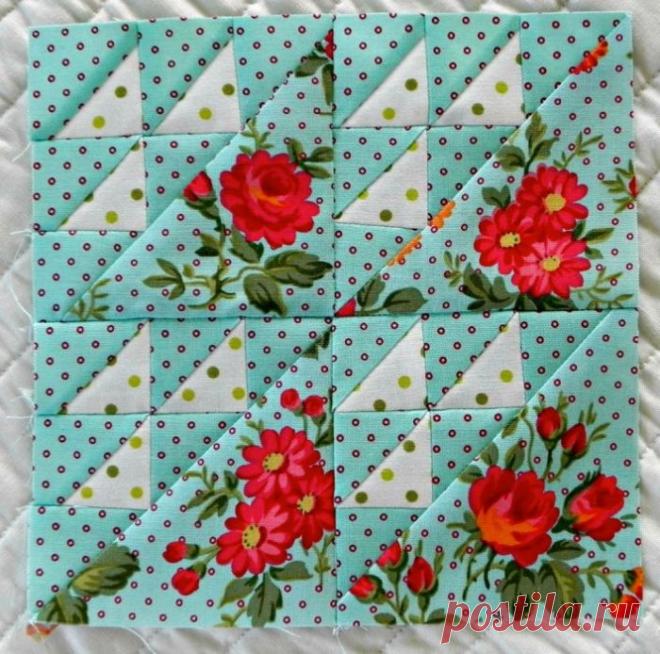 Образцы 2-х цветных лоскутных блоков.