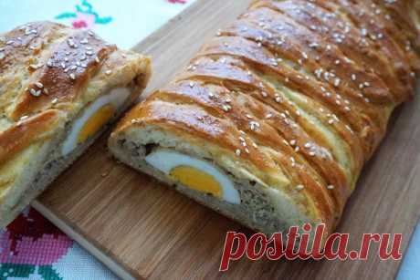 Пирог бездрожжевой с мясом и яйцом (тесто на кефире для пирогов) - Простые рецепты Овкусе.ру