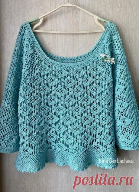 Кофточка Рыбология, дизайн и описание Ольги Маннаповой