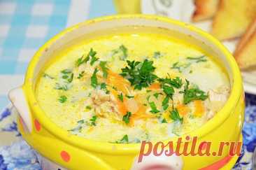 Сырный суп с гренками