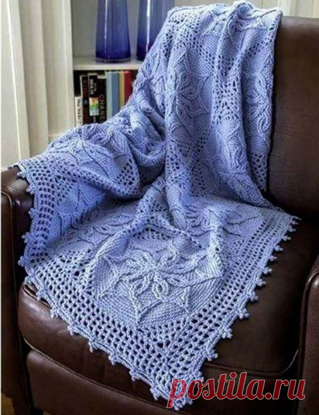 Квадратный мотив для пледа. Крючком. Схема. / knittingideas.ru
