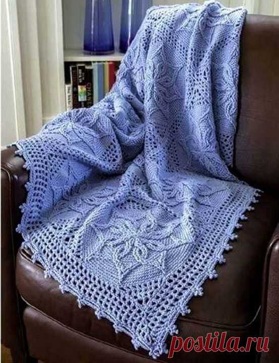 Квадратный мотив для пледа. Крючком. Схема. / knittingideas.ru