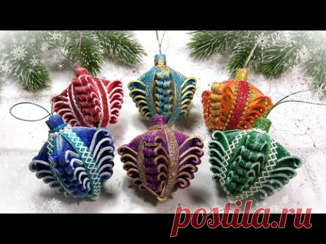 НОВОГОДНИЕ ИГРУШКИ 🎄 своими руками из фоамирана / christmas diycraft