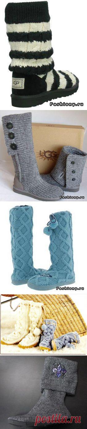 Вязанные угги... спицами.