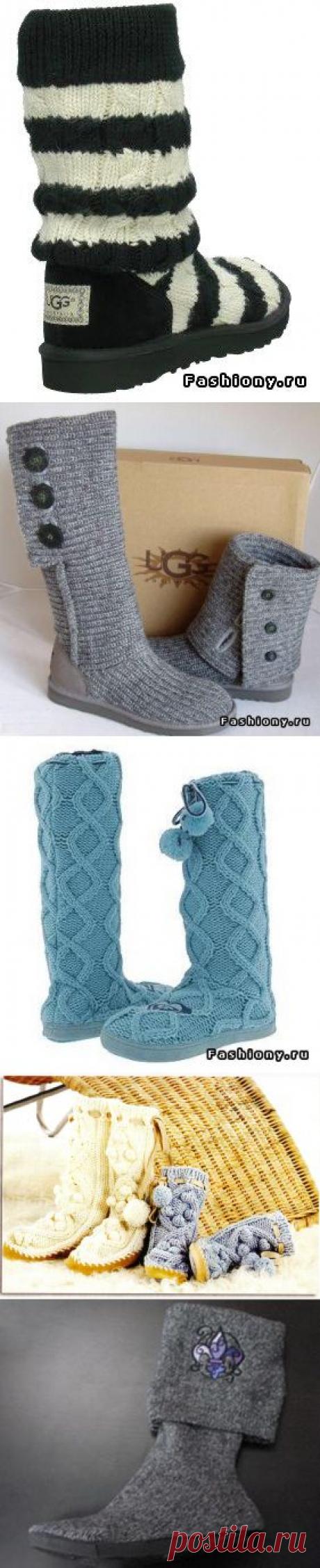 Вязанные угги... спицами.