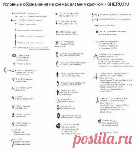Чтение схем для вязания крючком с рисунками-инструкциями (и сложные случаи!) | Подружки
