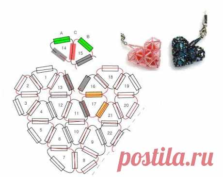 Сердечки из бисера