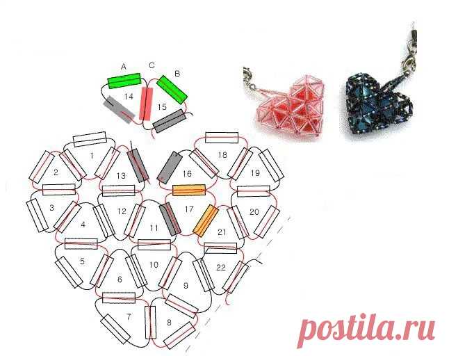 Сердечки из бисера