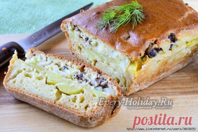 Быстрый пирог с рыбой и картошкой