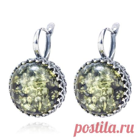 Серьги с янтарем (посеребрение), Magia di Natura (Арт.: 79863-10) купить по выгодной цене в Интернет-магазине Море блеска
