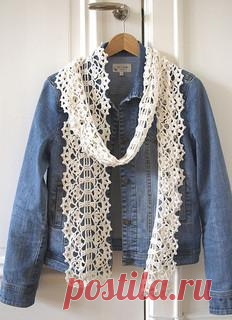 Вязаный крючком весенний шарф. Ажурный шарф крючком | Лаборатория домашнего хозяйства