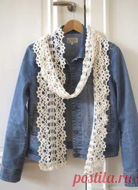 Вязаный крючком весенний шарф. Ажурный шарф крючком | Лаборатория домашнего хозяйства