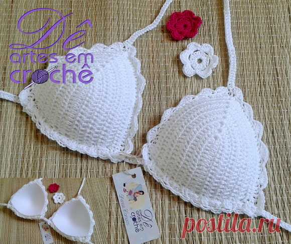 Sutiã de Biquíni em Crochê COM BOJO | Dê Artes em Crochê | Elo7 Sutiã de Biquíni em Crochê em linha de algodão de excelente qualidade, COM BOJO. 
Aceito encomenda na cor e tamanho desejado. 
Informe o tamanho P, M e G. 
Acima deste tamanho, favor consultar a loja. 
 
Ao realizar o pedido informe o tamanho e a cor que deseja. 
 
Leia a política da loja e tire ...