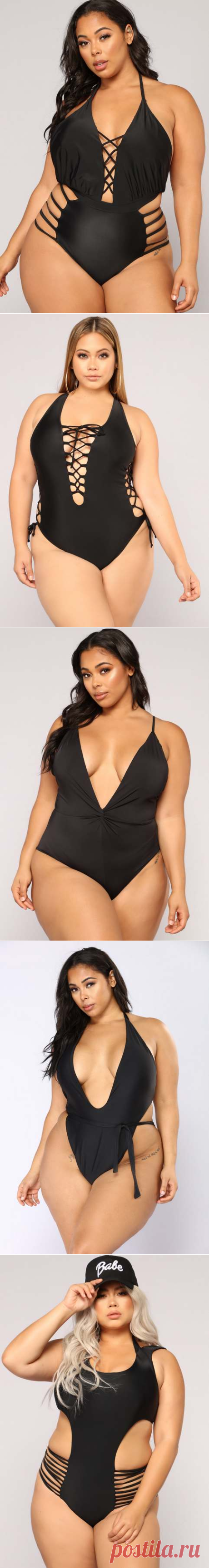 Стильные купальники для полных модниц американского бренда Fashion Nova лето 2018