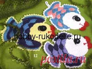 Хобби (рукоделие своими руками): вышивка, вязание » Архив блога » Прихватка Рыбка, схема вязания крючком