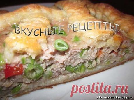 Пирог из слоеного теста с фаршем рецепт - Несладкая выпечка - Выпечка - Рецепты - Вкусные рецепты