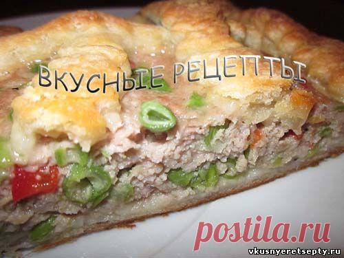 Пирог из слоеного теста с фаршем рецепт - Несладкая выпечка - Выпечка - Рецепты - Вкусные рецепты