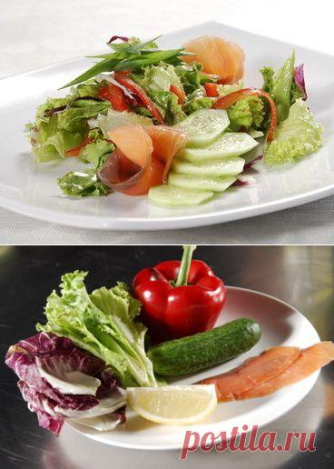 Легкий салат с малосольной рыбой (фото)
