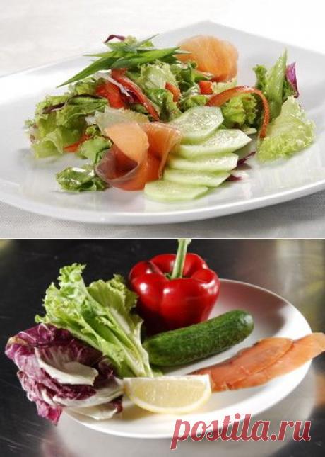 Легкий салат с малосольной рыбой (фото)
