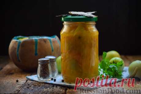 Рецепт: Салат "Дунайский" из зеленых помидоров (на зиму) на RussianFood.com