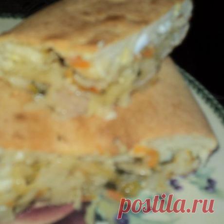 Заливной пирог с капустой.