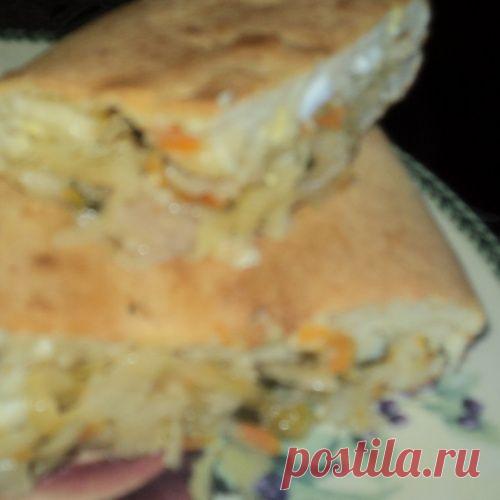Заливной пирог с капустой.