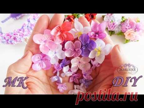 🌺 МИНИАТЮРНЫЕ ЦВЕТОЧКИ - дополнение к изделиям канзаши. МК/DIY